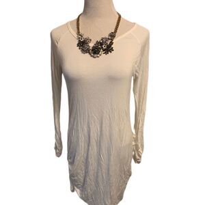 Vanilla Sky White Long Sleeve Tunic/Dress Sz L